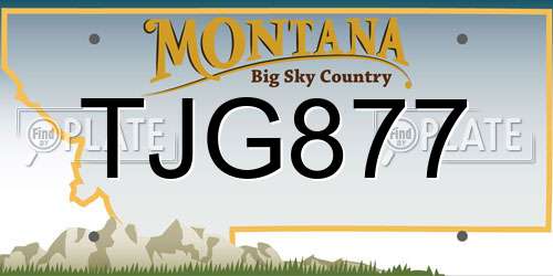 TJG877 Montana License Plate
