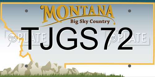 TJGS72 Montana License Plate