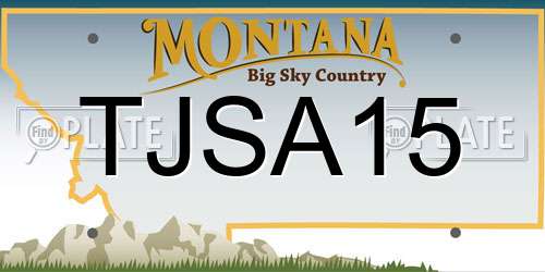 TJSA15 Montana License Plate