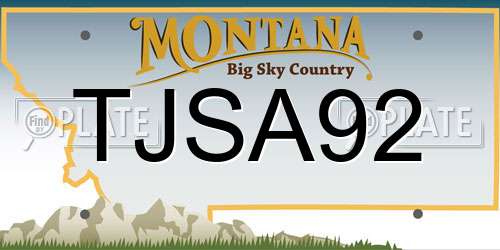 TJSA92 Montana License Plate