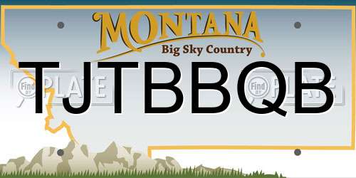 TJTBBQB Montana License Plate