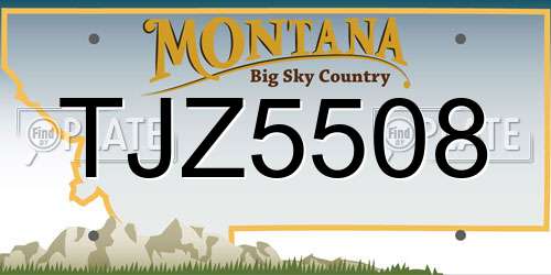 TJZ5508 Montana License Plate