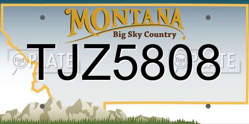 TJZ5808 Montana License Plate