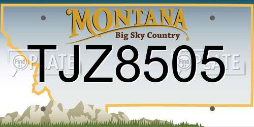TJZ8505 Montana License Plate