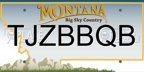TJZBBQB Montana License Plate