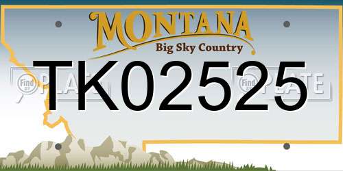 TK02525 Montana License Plate
