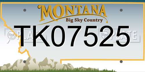 TK07525 Montana License Plate