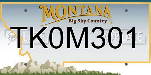 TK0M301 Montana License Plate