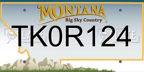 TK0R124 Montana License Plate