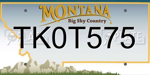 TK0T575 Montana License Plate