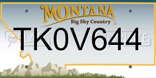 TK0V644 Montana License Plate