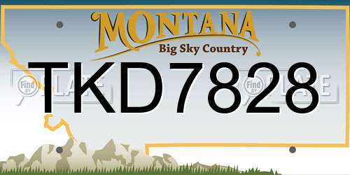 TKD7828 Montana License Plate