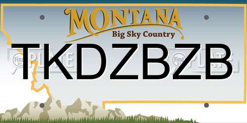 TKDZBZB Montana License Plate
