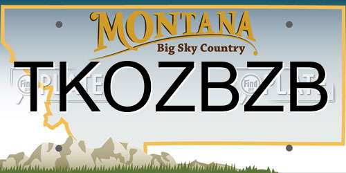 TKOZBZB Montana License Plate