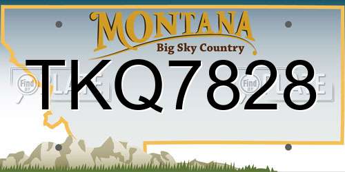 TKQ7828 Montana License Plate