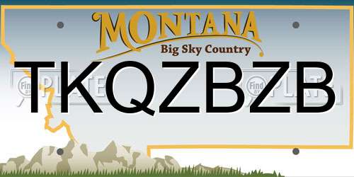 TKQZBZB Montana License Plate