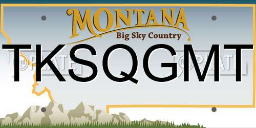 TKSQGMT Montana License Plate