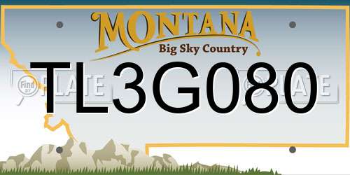 TL3G080 Montana License Plate