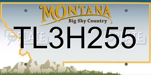 TL3H255 Montana License Plate