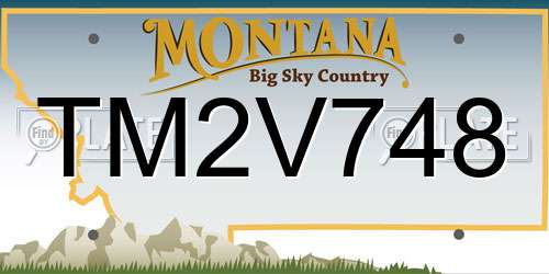 TM2V748 Montana License Plate