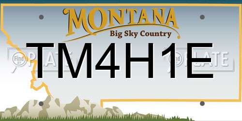 TM4H1E Montana License Plate