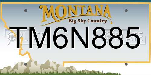 TM6N885 Montana License Plate