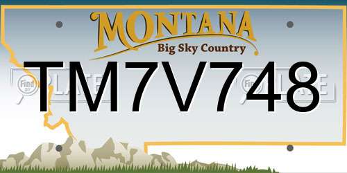 TM7V748 Montana License Plate