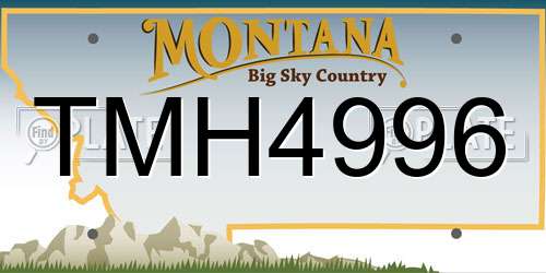 TMH4996 Montana License Plate