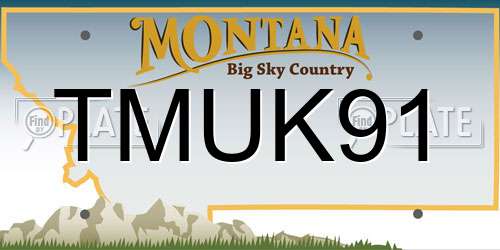 TMUK91 Montana License Plate