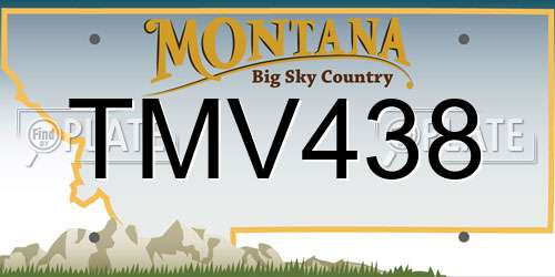 TMV438 Montana License Plate