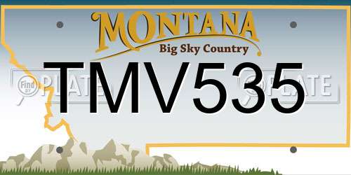 TMV535 Montana License Plate