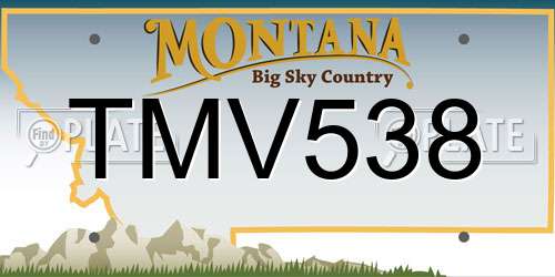 TMV538 Montana License Plate