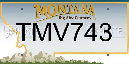 TMV743 Montana License Plate