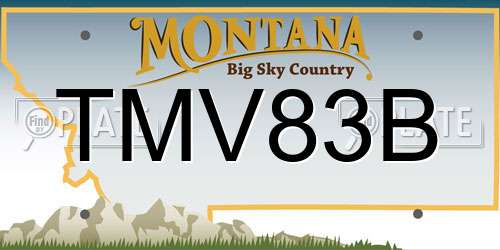 TMV83B Montana License Plate