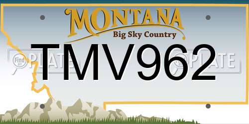 TMV962 Montana License Plate
