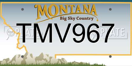 TMV967 Montana License Plate