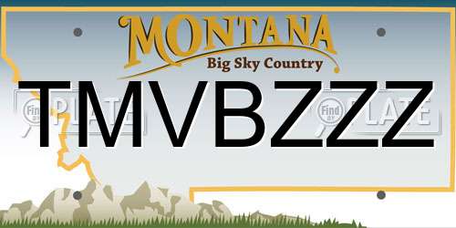 TMVBZZZ Montana License Plate