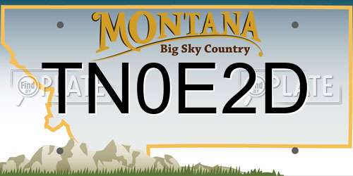 TN0E2D Montana License Plate