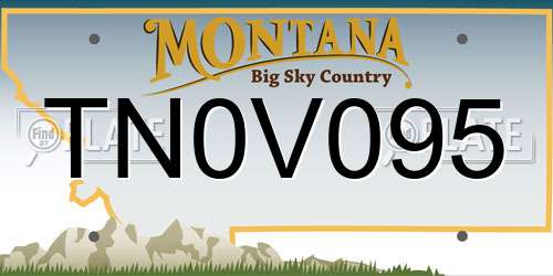 TN0V095 Montana License Plate