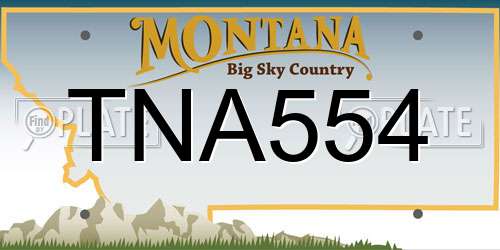 TNA554 Montana License Plate