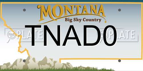 TNAD0 Montana License Plate