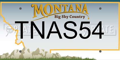 TNAS54 Montana License Plate