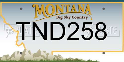 TND258 Montana License Plate