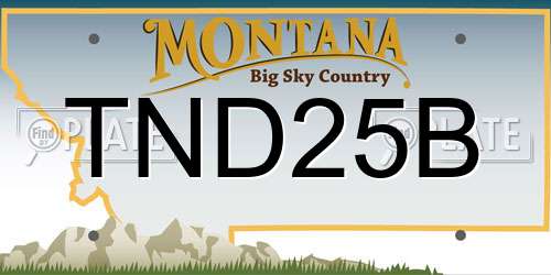 TND25B Montana License Plate