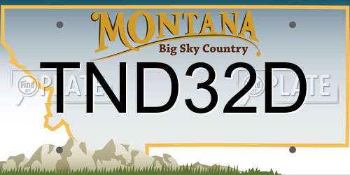 TND32D Montana License Plate