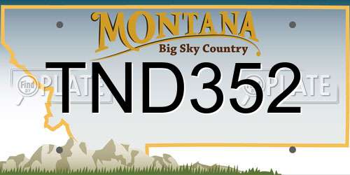TND352 Montana License Plate