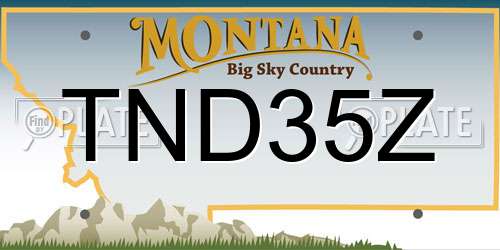 TND35Z Montana License Plate
