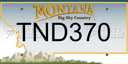 TND370 Montana License Plate