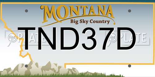 TND37D Montana License Plate