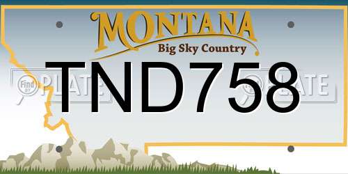 TND758 Montana License Plate